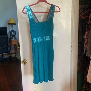 Turquoise sequin dress